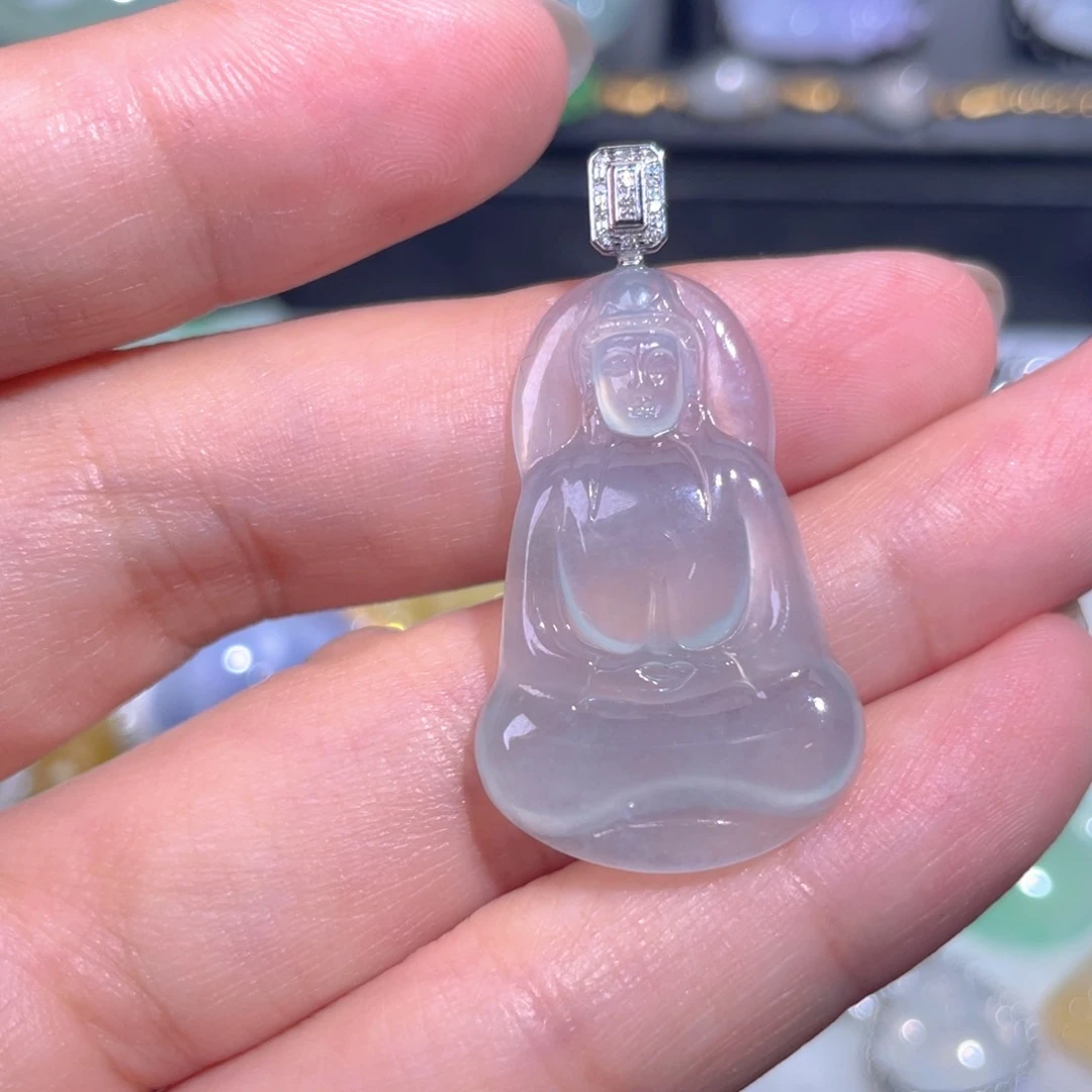 颈饰18K金镶嵌翡翠翡翠