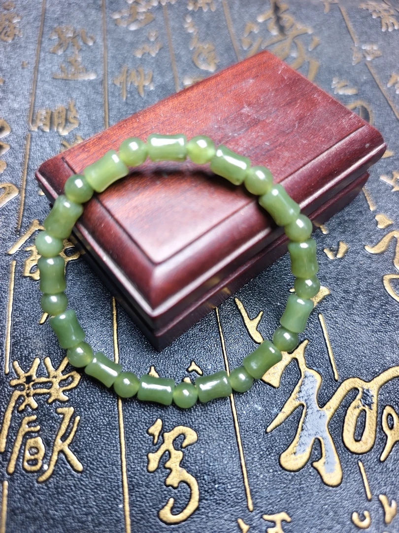 天然和田玉竹节手串卡6尺寸 寓意节节高升