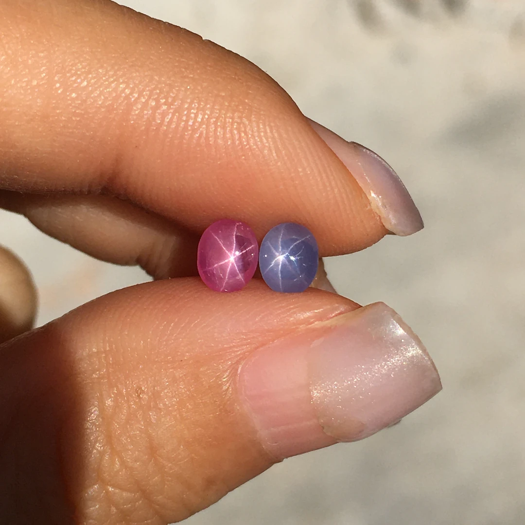 缅甸天然无烧撞色蓝宝石 0.87ct