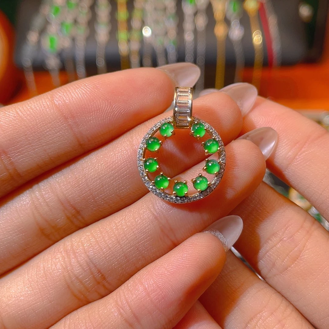 翡翠银S925镶嵌颈饰