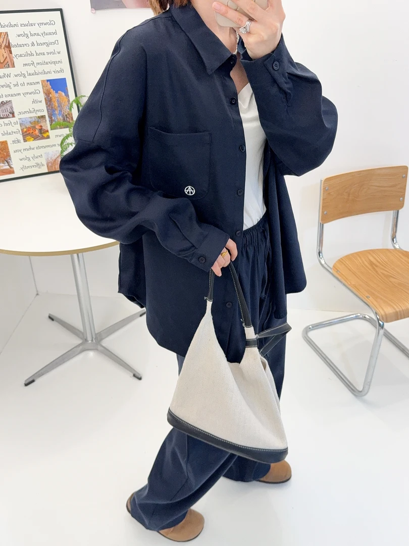 慵懒老钱宽松长袖衬衫66197-1