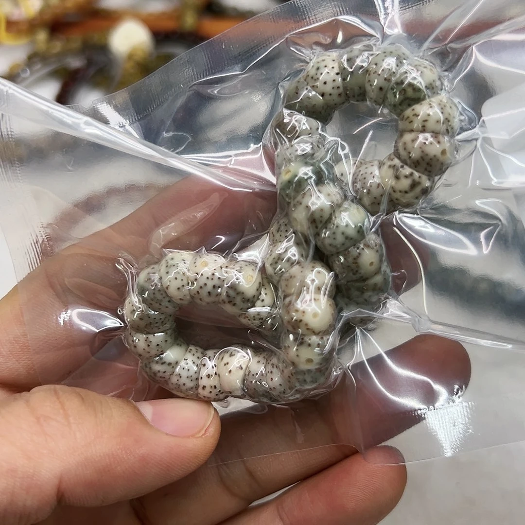 星月菩提手串73卓越糯冰石玉星月菩提单圈猪大肠10蒜瓣