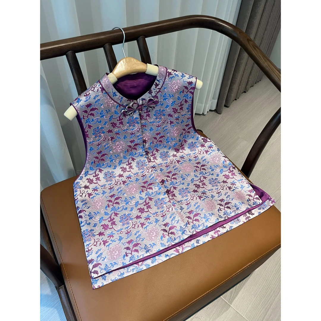 『于薇』新中式桑蚕丝国风宽松气质马甲DHSQ3795