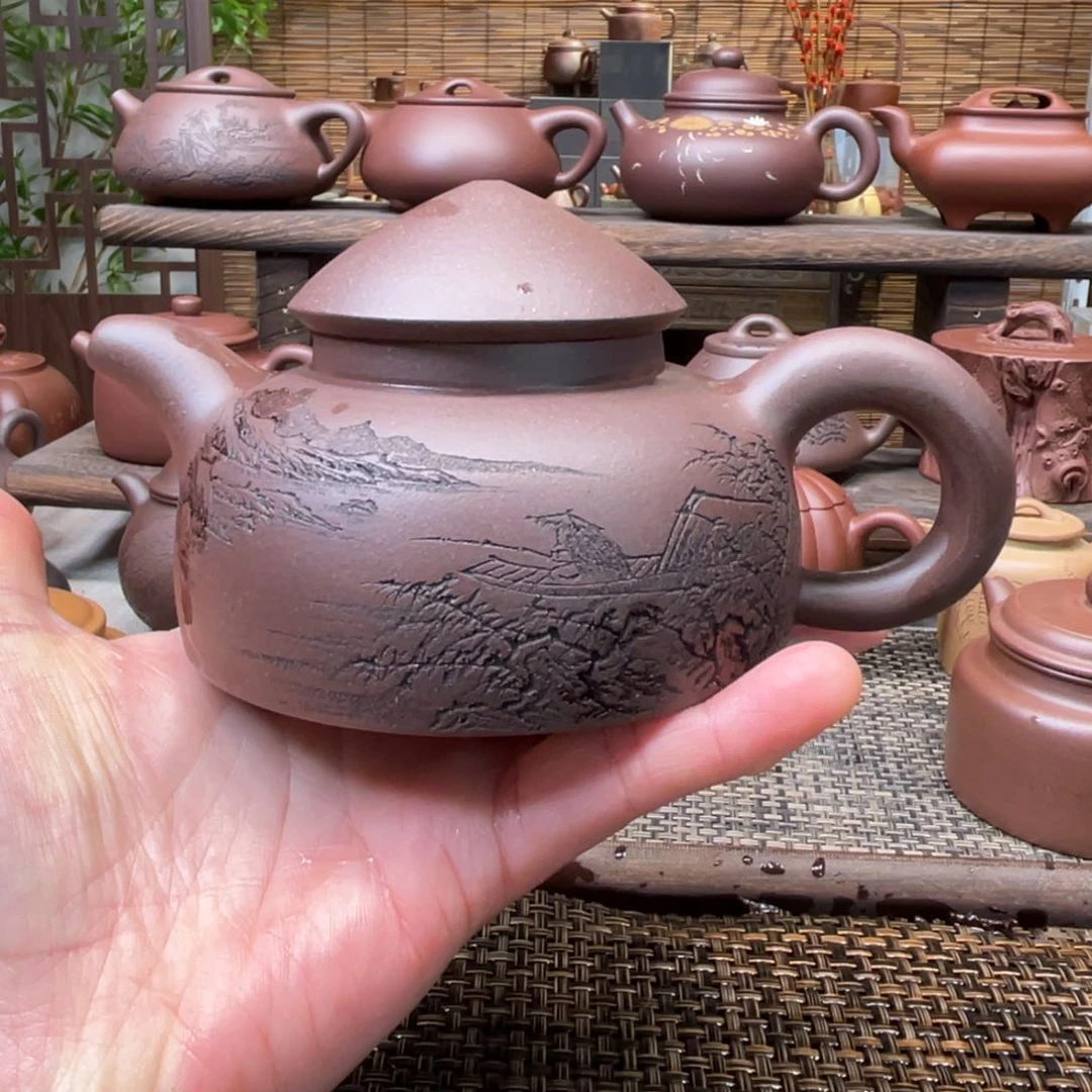 紫砂茶壶郭*宜兴原矿紫砂手工制240全