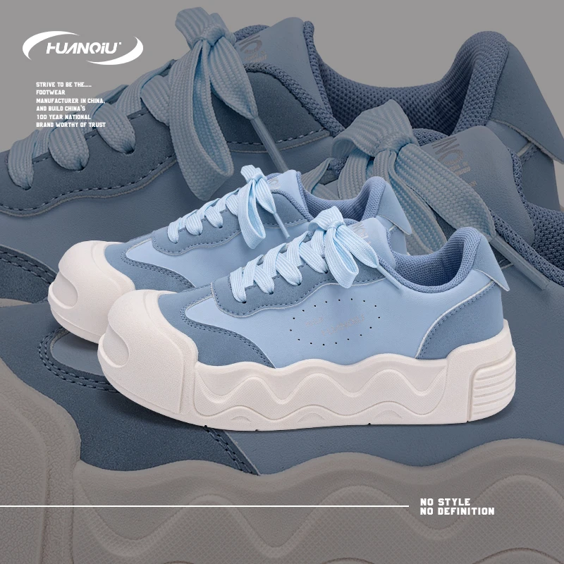 HUANQIU/环球厚底大头板鞋女春季2025新款百搭学生鞋子女休闲女鞋
