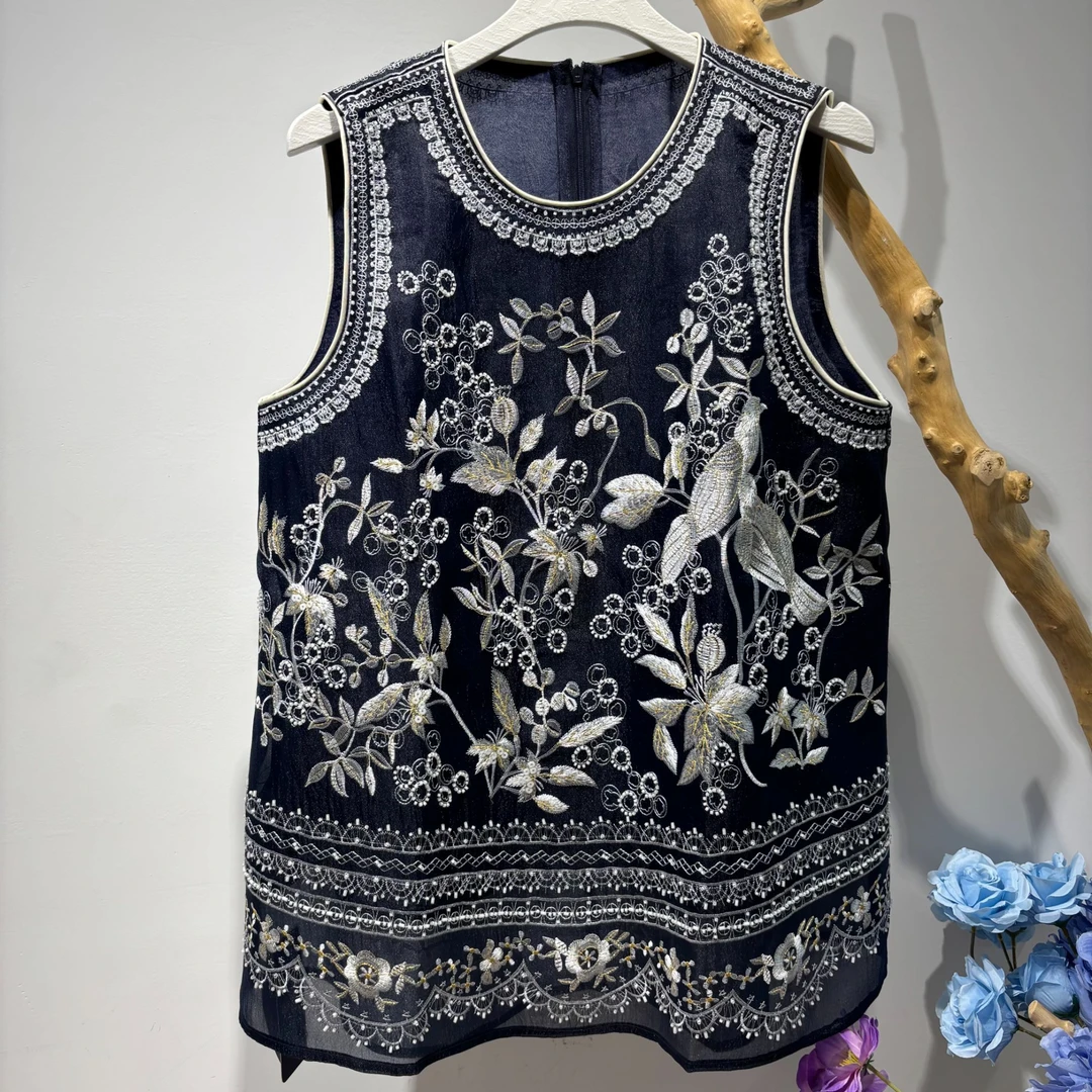 子母依新中式重工刺绣马甲25229HMFBX001