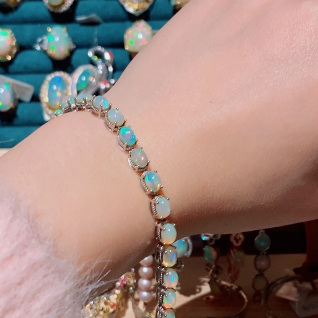 欧泊欧泊手链银S925镶嵌