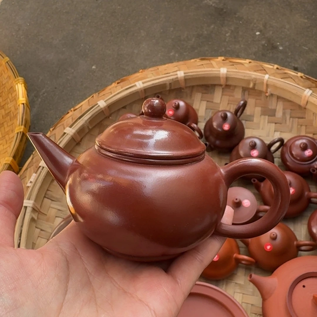 潮州陈年老朱泥水平壶