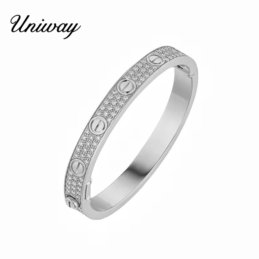 925银手镯 925银手镯 【Uniway】满天星手镯宽版大气豪华满钻手镯