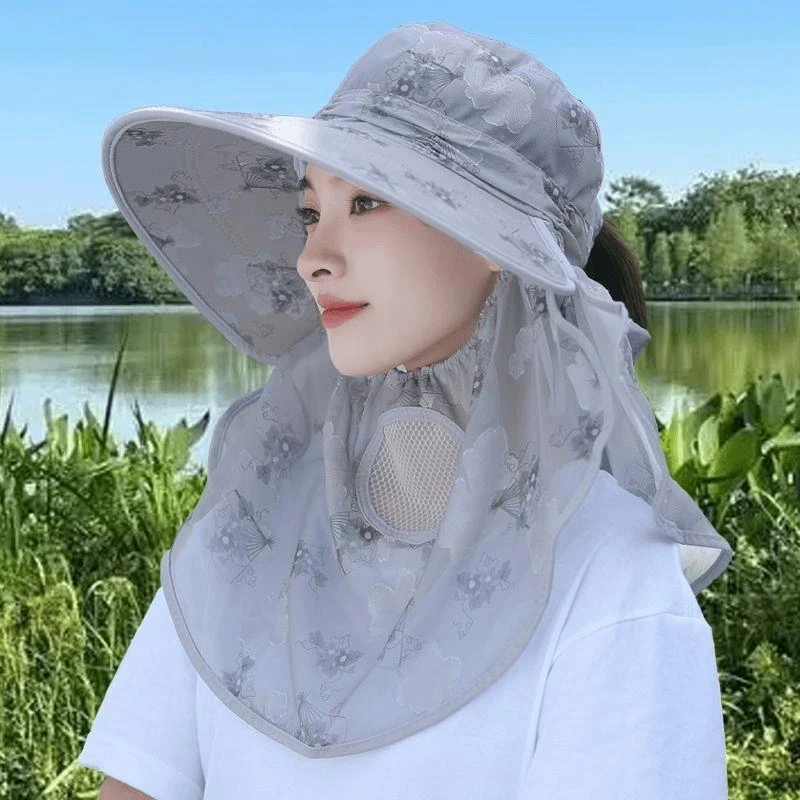 夏天韩版采茶帽子渔夫帽户外百搭透气遮阳帽太阳帽骑车时尚帽