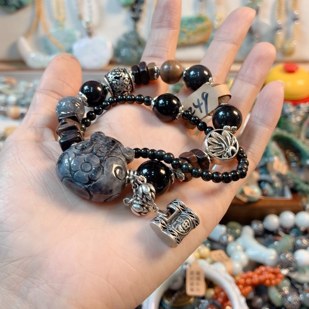 未镶嵌手链翡翠k****麻手串