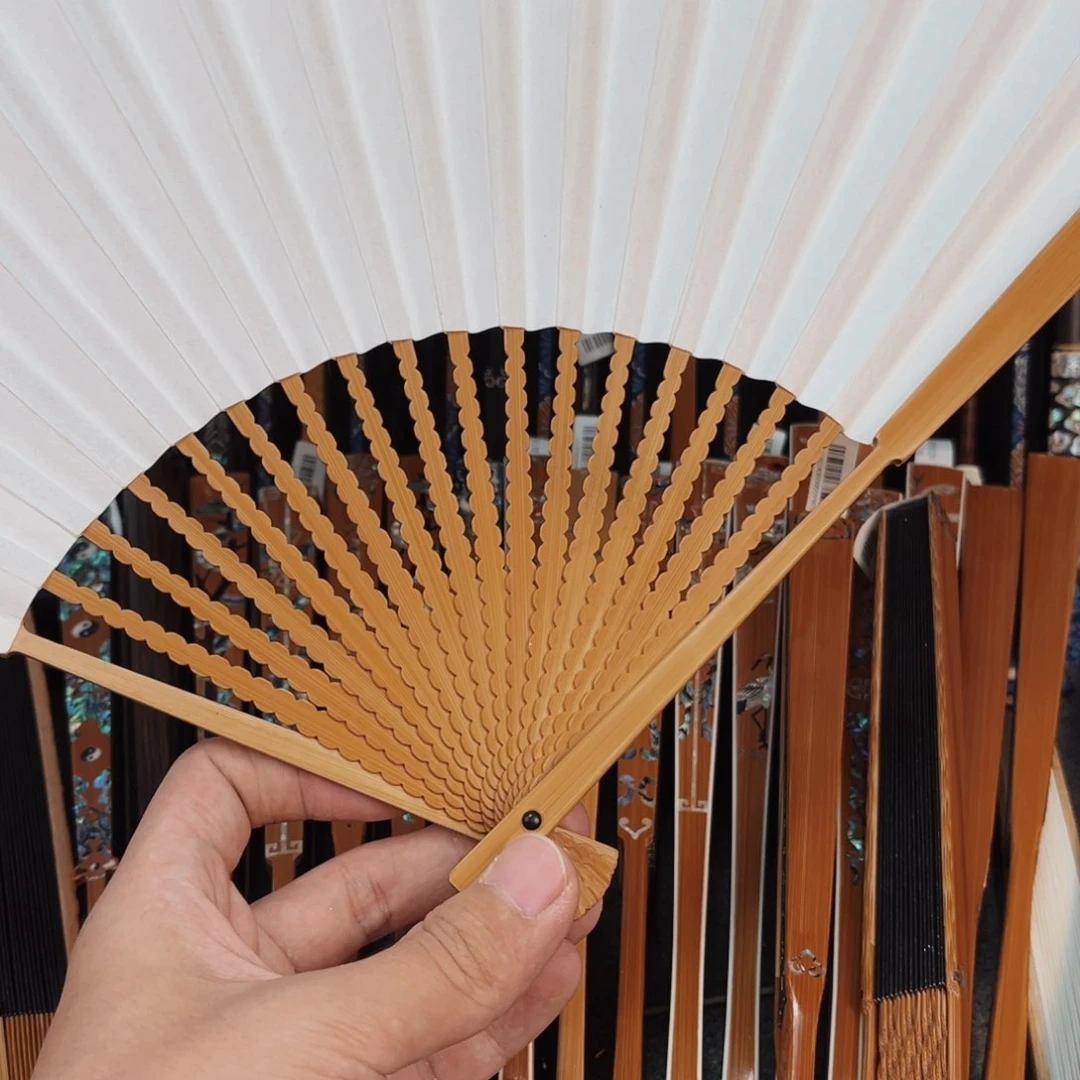 扇子纯手工玉竹龙鳞翻棱折扇