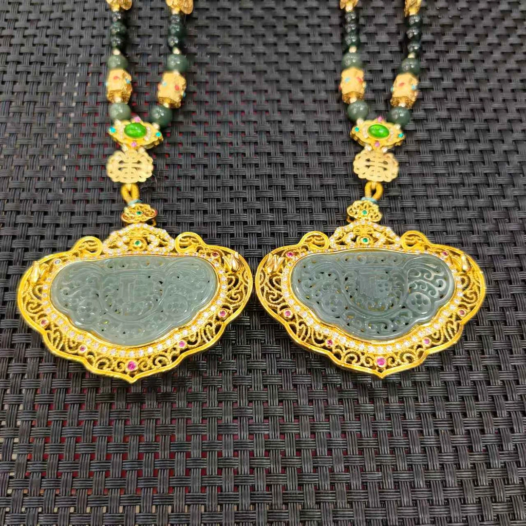 【小七正品】纷飞翡翠A货吊坠合金镶嵌多样性发其一【YPN675】