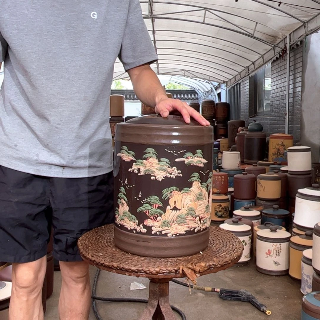 紫砂茶叶罐12 饼茶叶罐