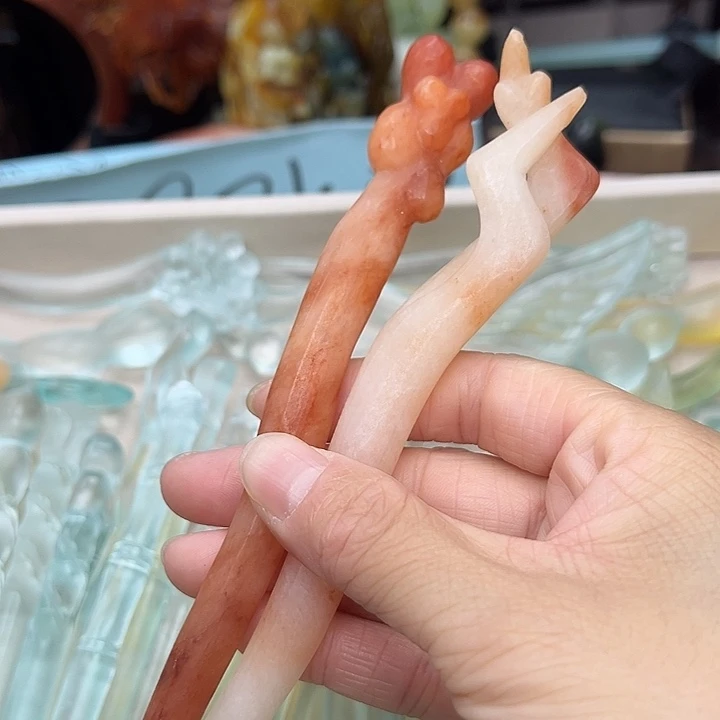 蛇纹石玉未镶嵌发饰