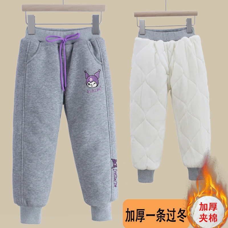【三层加厚加绒裤】北方冬季零下可穿夹棉裤女童加绒加厚保暖运动裤