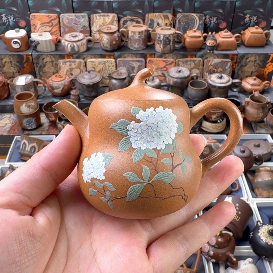 茶壶紫砂115cc葫芦绣球