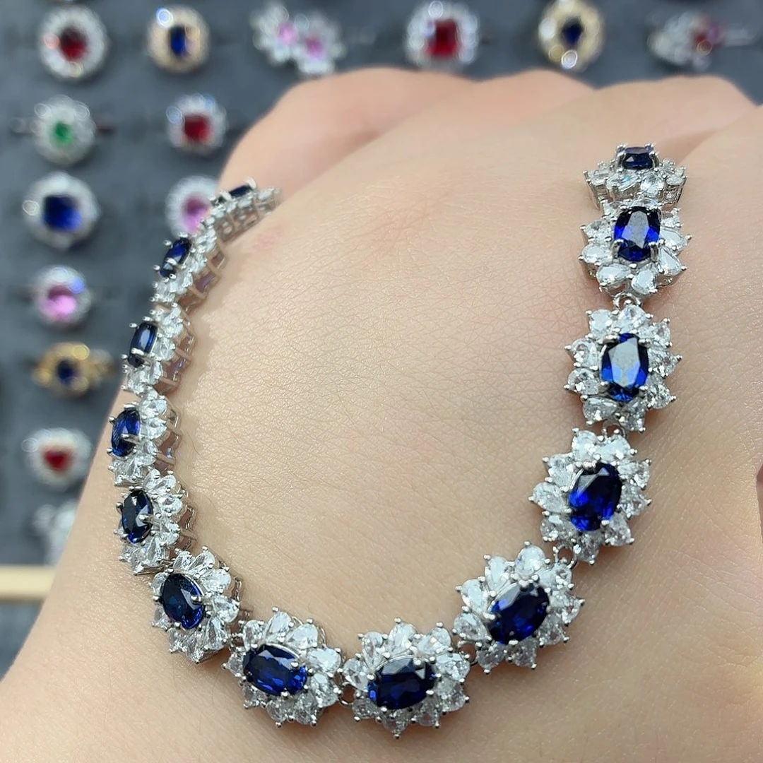 925银培育皇家蓝色宝石