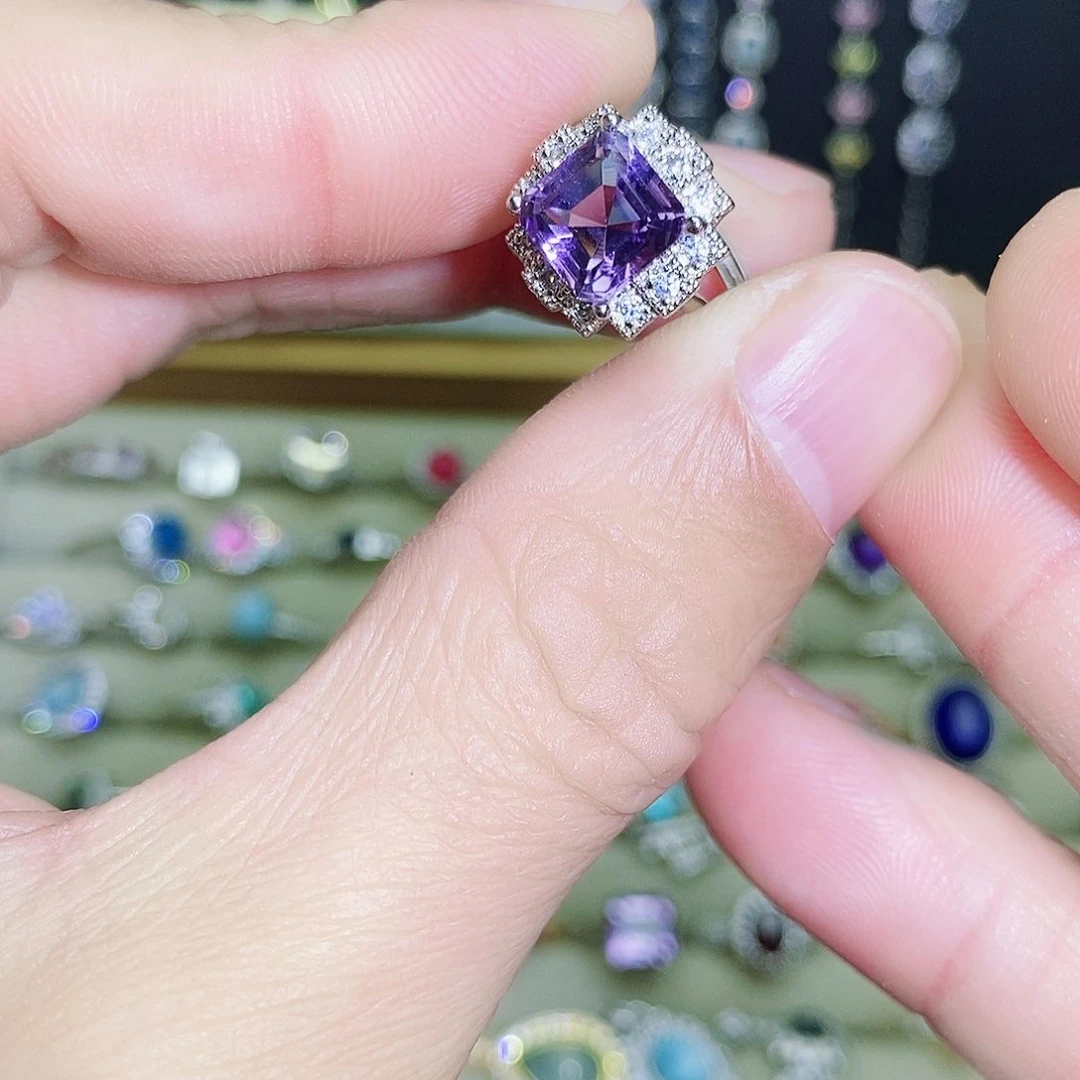 未镶嵌戒指紫晶459