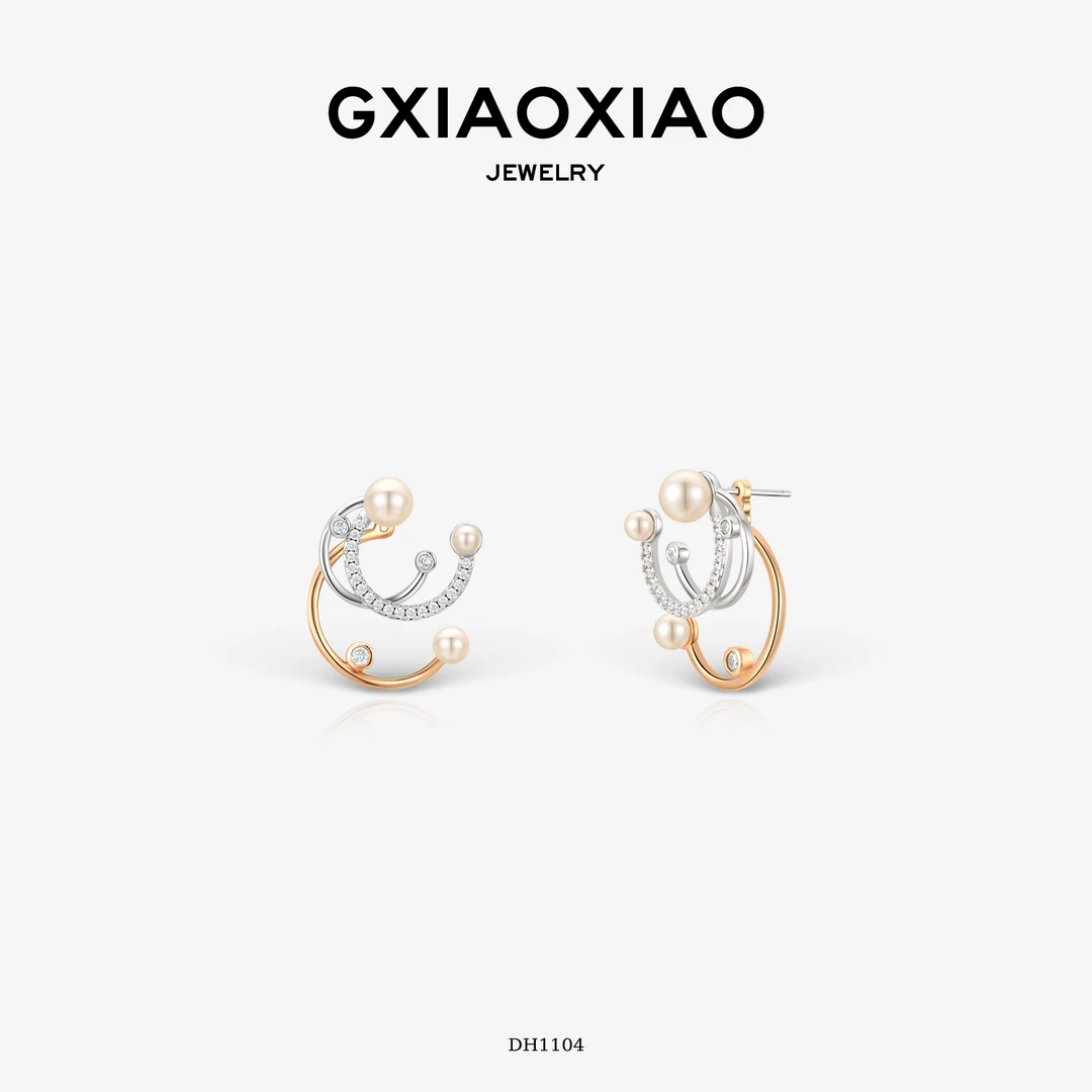 G XIAOXIAO 高级独特设计师款不规则百搭小众耳环 DH1104新年礼物