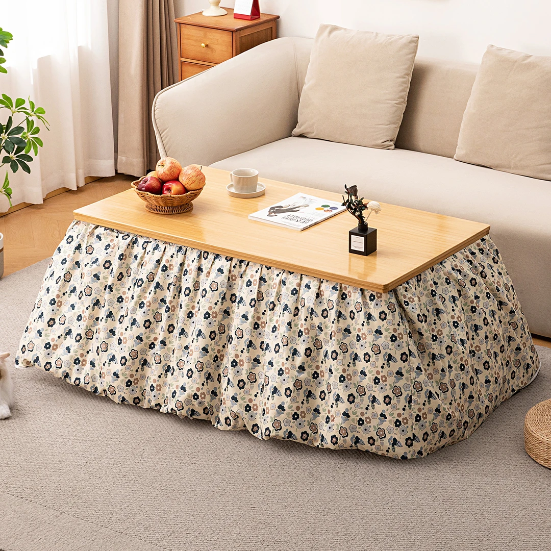 烤火桌子家用新款实木折叠长方形烤火架简易取暖餐桌冬季炕桌茶几