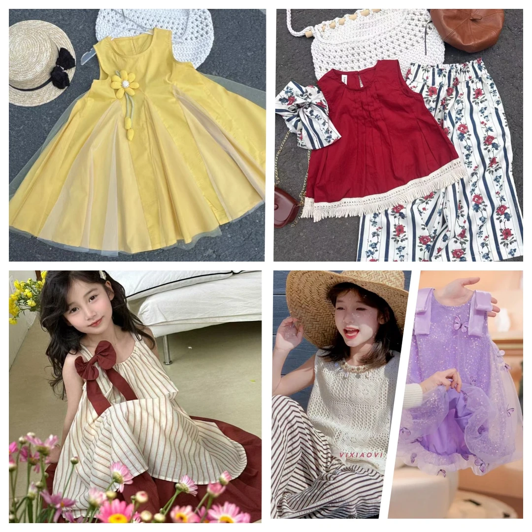 【柠萌701-747】夏季女童新款百搭时尚单品合集夏款女宝连衣裙