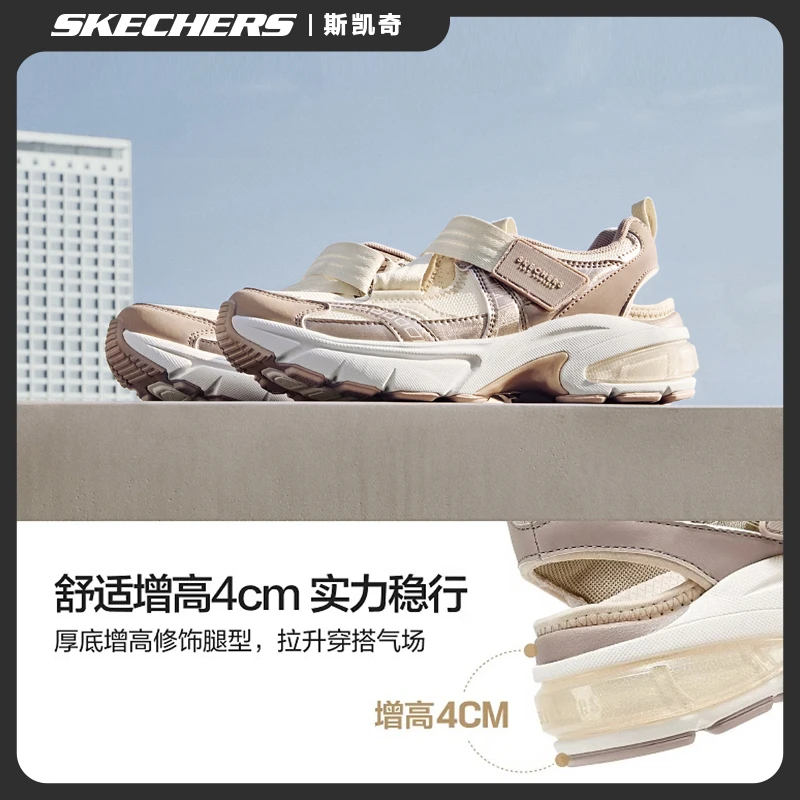 【月影玛丽珍】斯凯奇女鞋夏季厚底时尚凉鞋透气百搭浅口单鞋177387