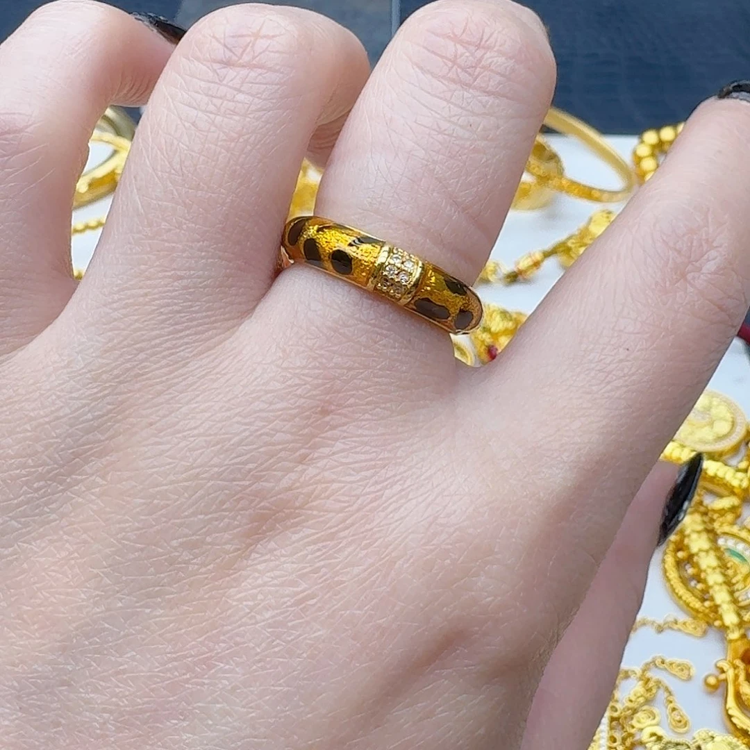 合金合金豹纹戒指