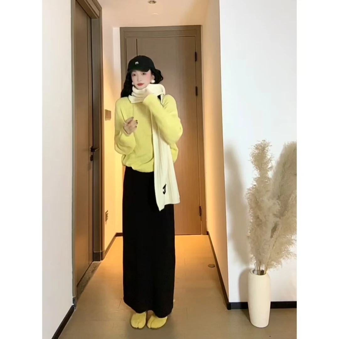秋季多巴胺韩系慵懒风气质长袖针织上衣B036