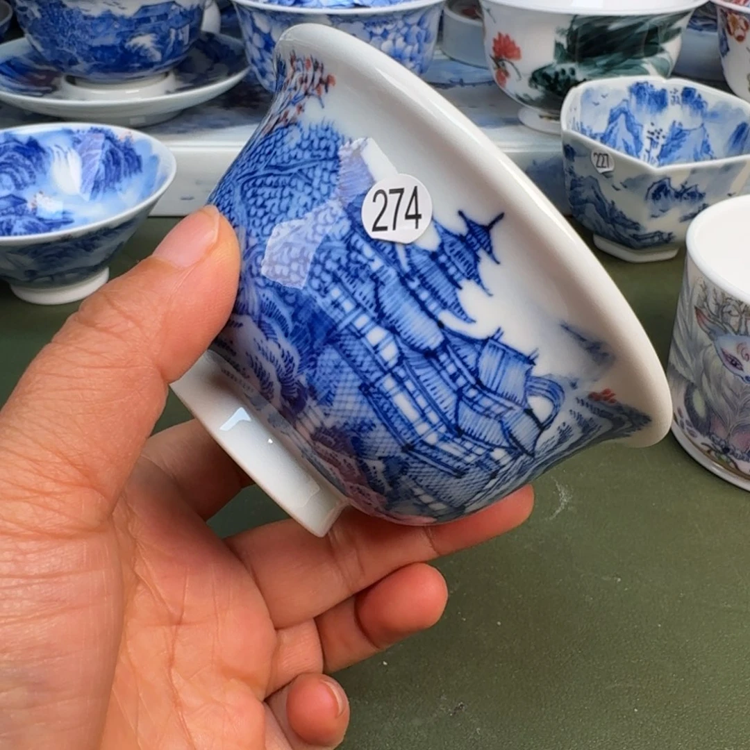 瓷景德镇纯手绘茶具圆圆274