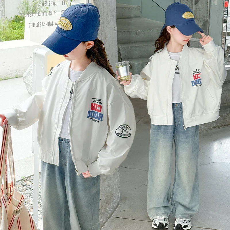 女童新款棒球服秋季童装棒球领上衣外套春秋中大童韩版休闲时尚潮