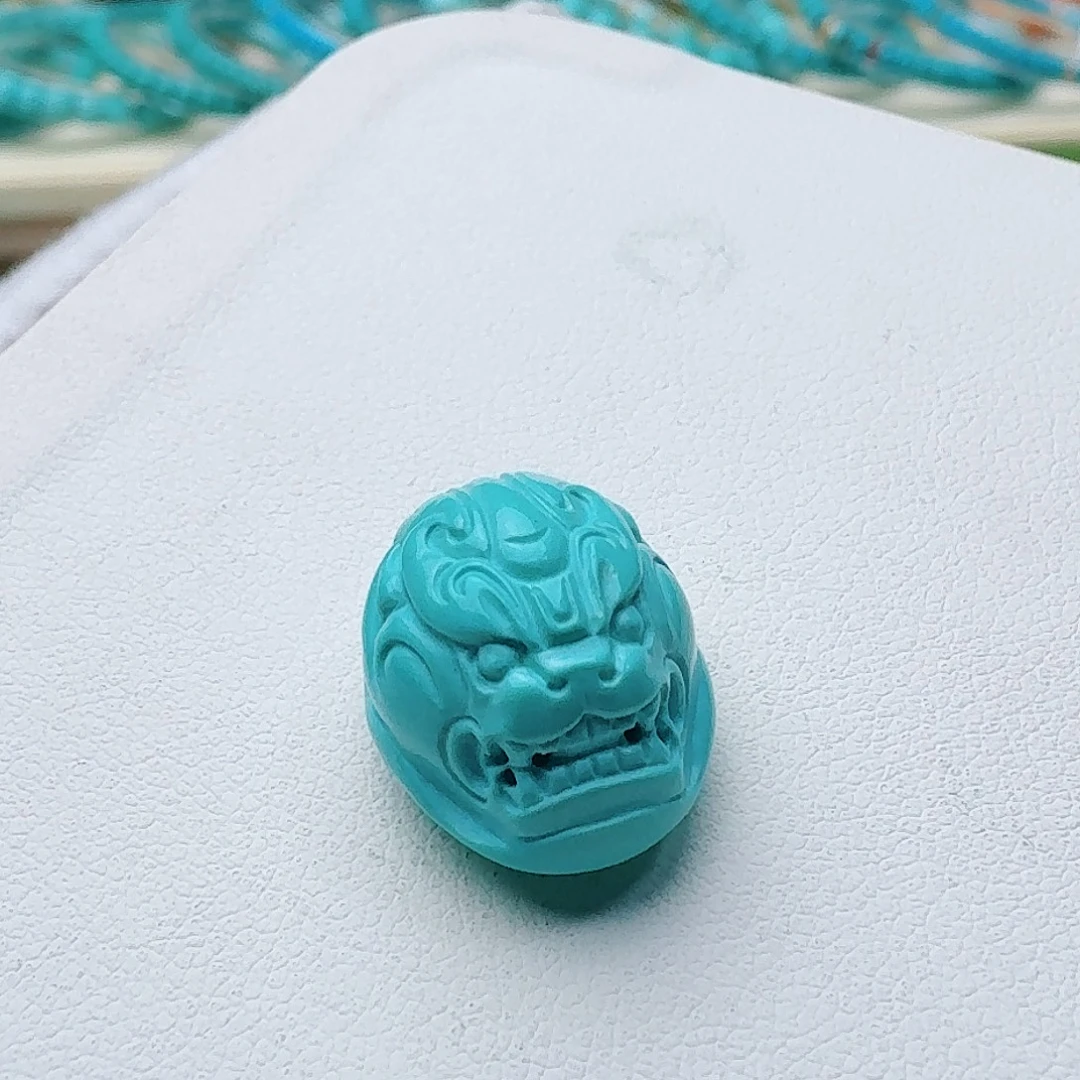 绿松石未镶嵌珠宝奇石精工兽面