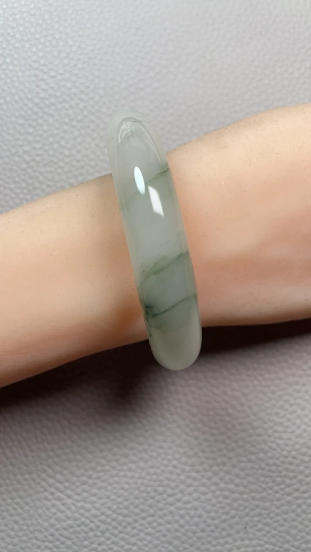 74号A-圈口56-57-天然玉石-正品保障，天山翠，冰翠，雪翠