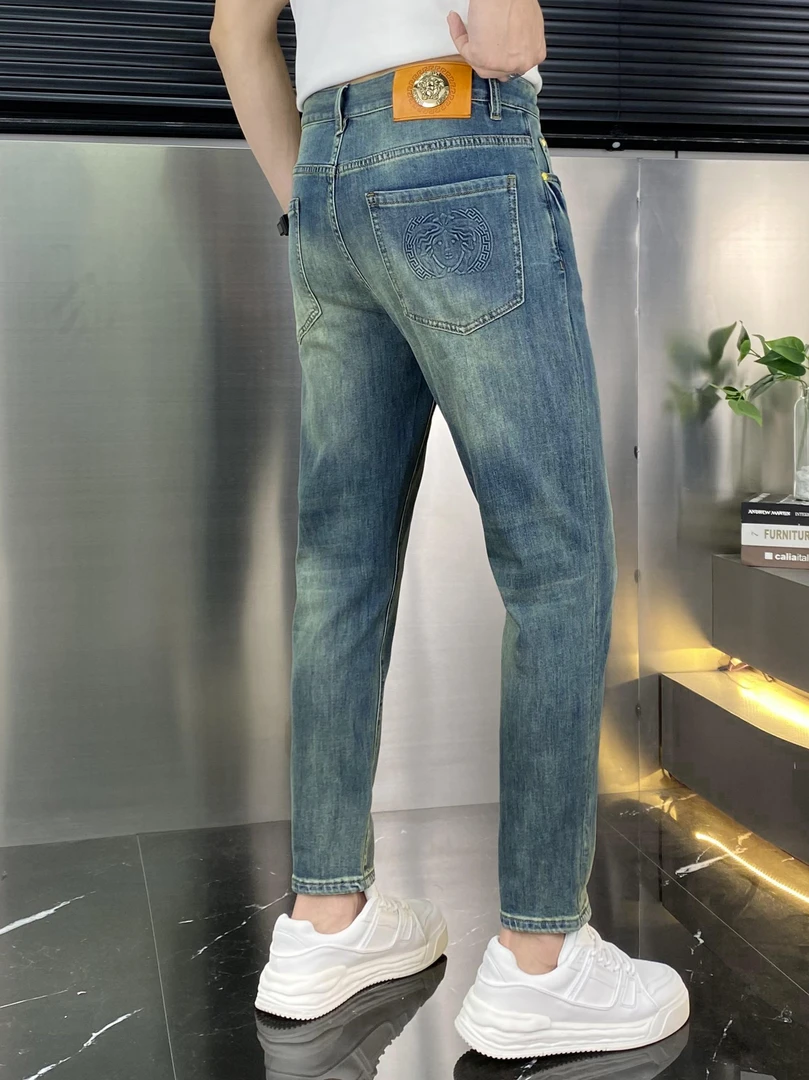 欧货九分男装牛仔裤百搭修身88087