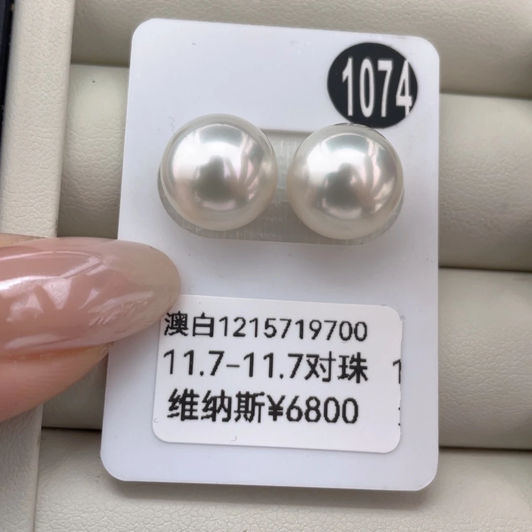 定制海水珍珠未镶嵌耳饰澳白维纳斯11.7-11.7mm