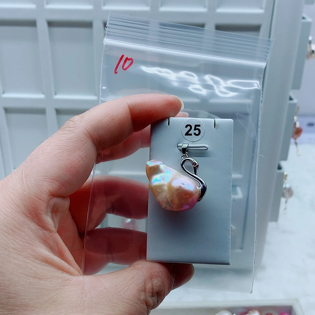 合金淡水珍珠吊坠(不含链)