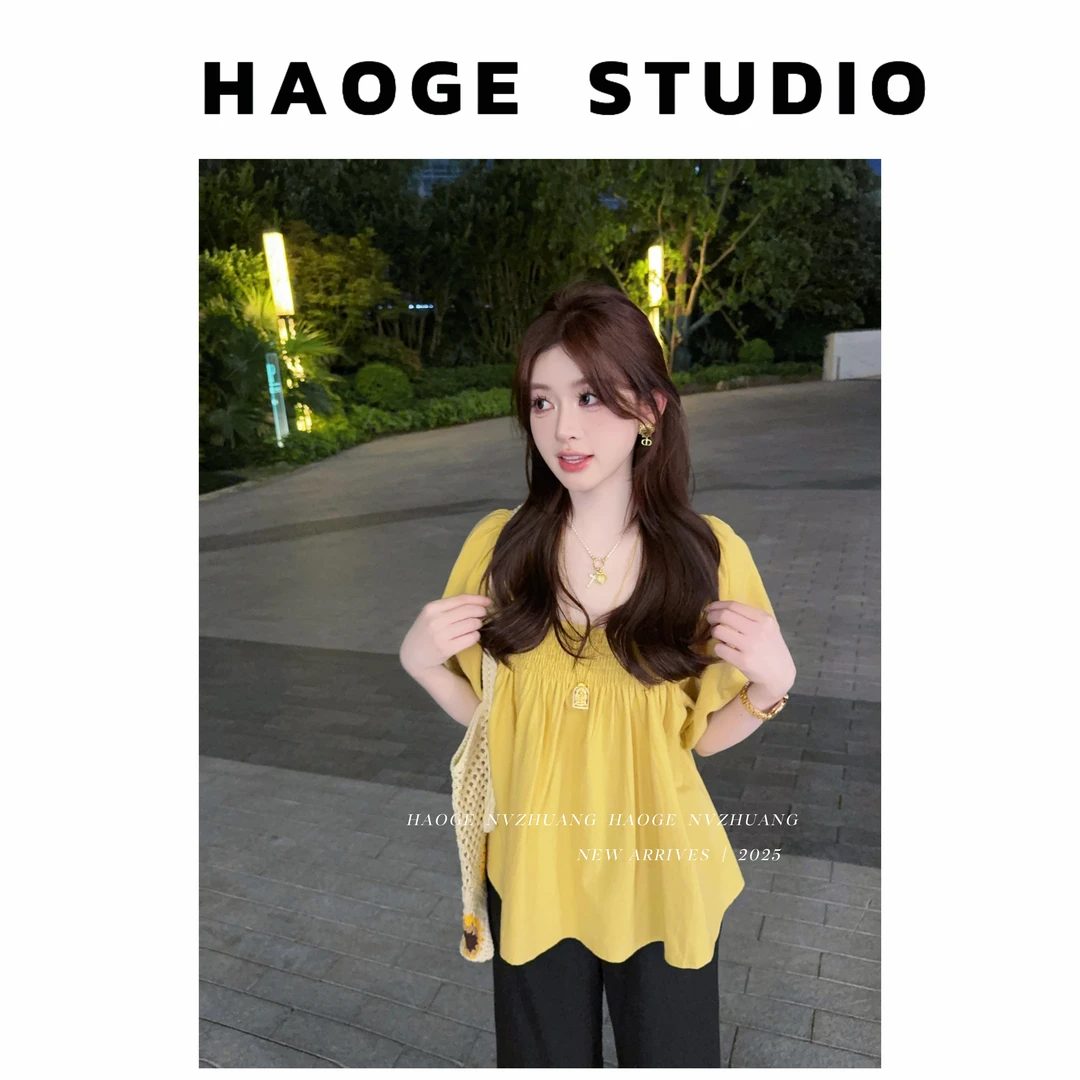 浩哥严选●普吉岛海风C5SY5212A上衣预法式宽松设计感时尚小众甜美