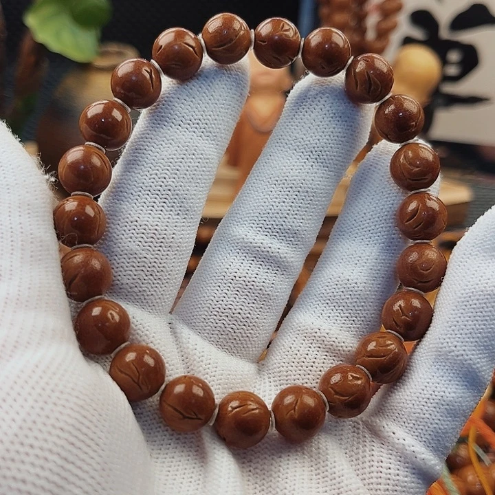 桃核手串10龙纹手串