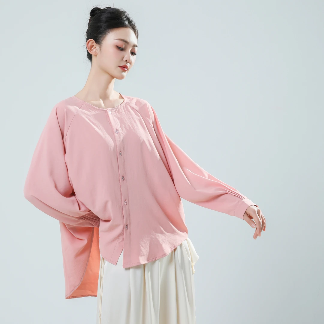 朵棠舞蹈服蝙蝠袖衬衫女成人现代舞练功服长袖上衣形体舞蹈服春款