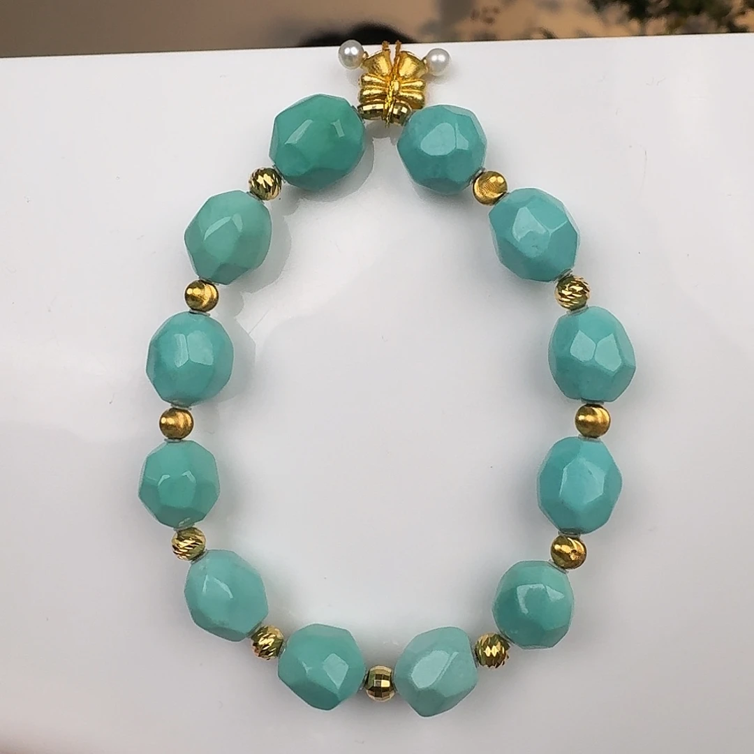 绿松石18K金镶嵌珠宝奇石