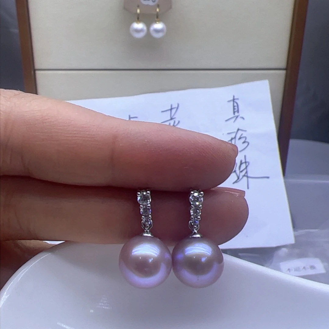 淡水珍珠耳饰银S925镶嵌