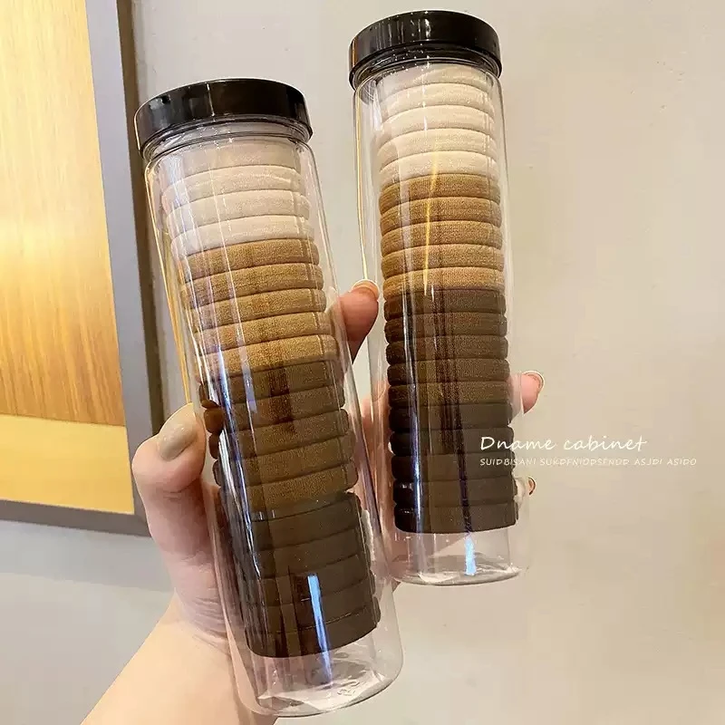 【新疆包邮】高弹力发圈头绳小清新发绳皮筋不勒发罐装扎头发马尾