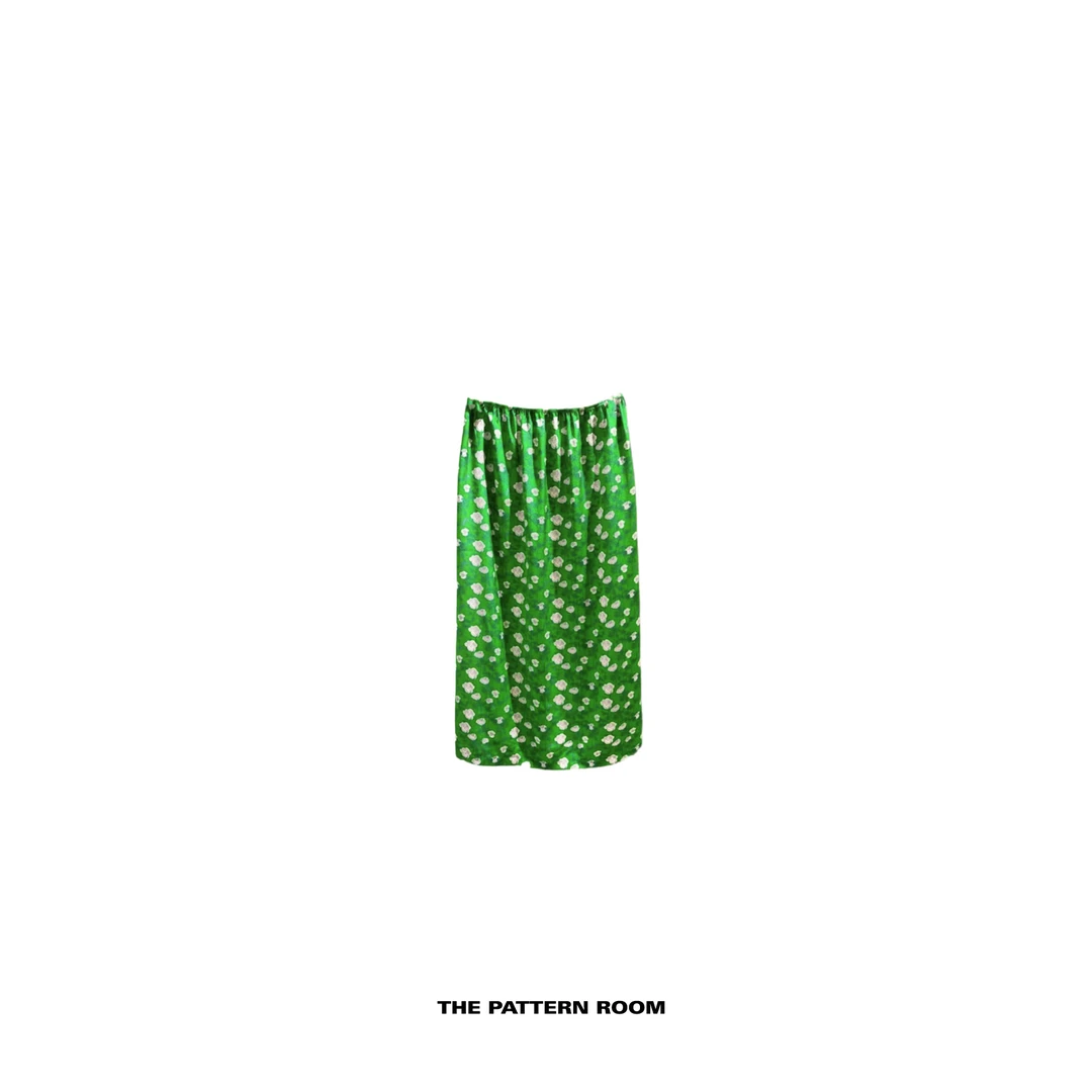 The pattern room | 炎夏一抹绿小茉莉真丝半裙