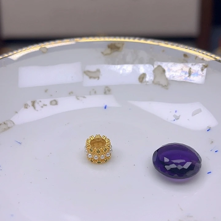 银S925镶嵌颈饰紫晶紫晶925镶嵌87