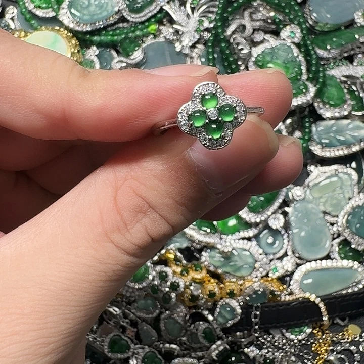 翡翠未镶嵌颈饰天然A货翡翠放漏