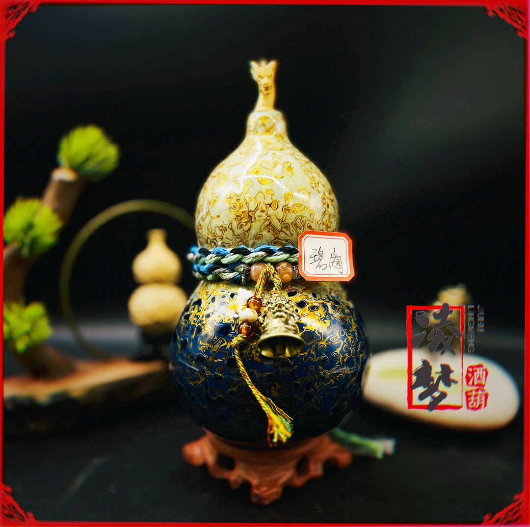 【漆艺—碧海】优质大漆酒葫芦仿古珍藏文玩福禄摆件纯天然手工