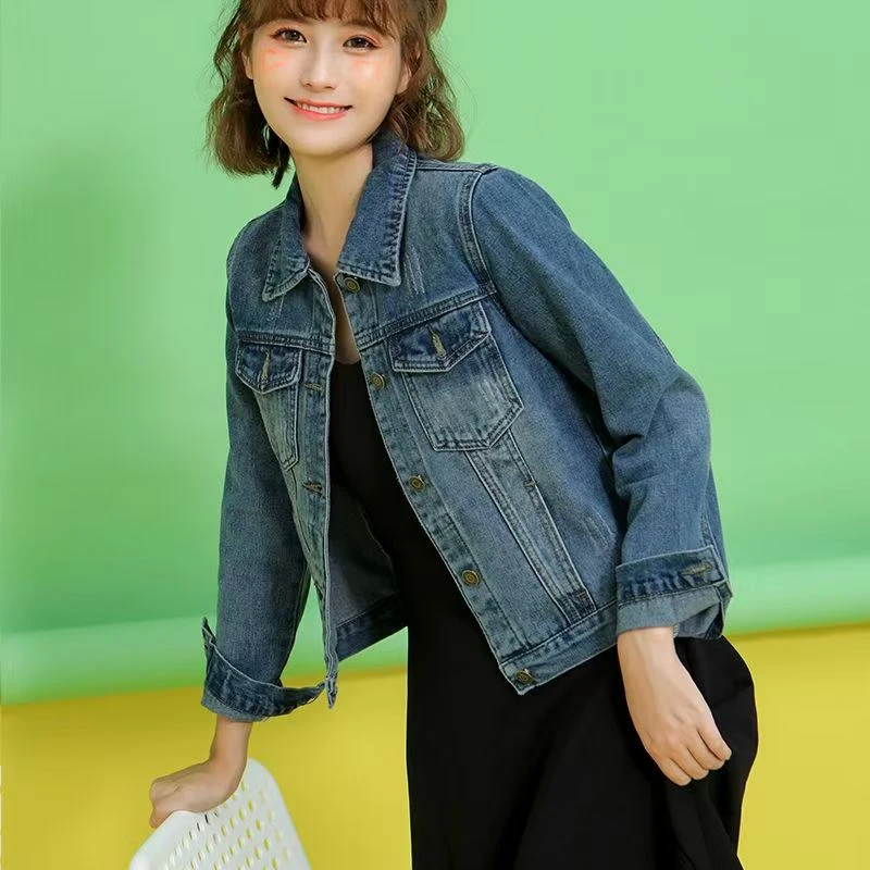 8288#牛仔外套女ins风短款港风外穿修身休闲外套