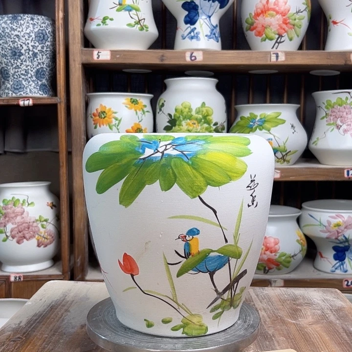 摆件苹果荷花鸟新款新款陶瓷