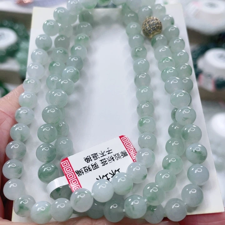 翡翠未镶嵌手链天然翡翠项链6.5mm左右