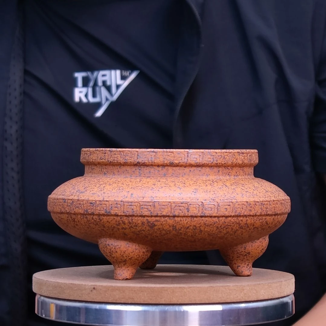 紫砂花盆同喜同喜